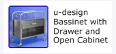 #18218 u-design Bassinet with Drawer and Open Cabinet